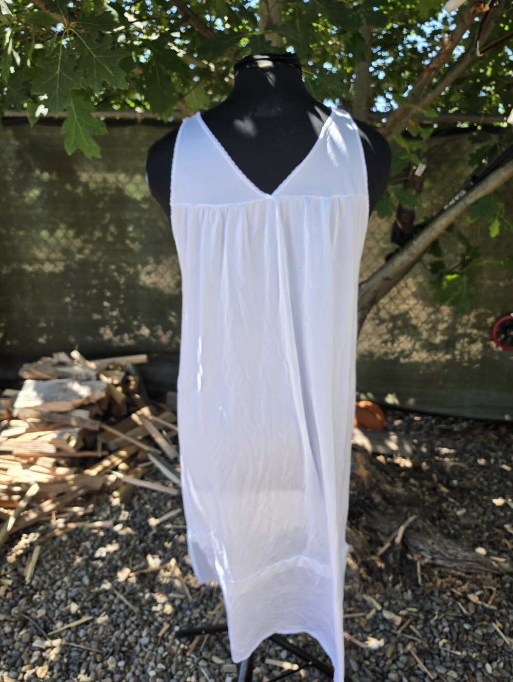 Vtg 60's White Lace Babydoll Flowy Slip Dress Coquette Ethereal Angelcore - Picture 4 of 8